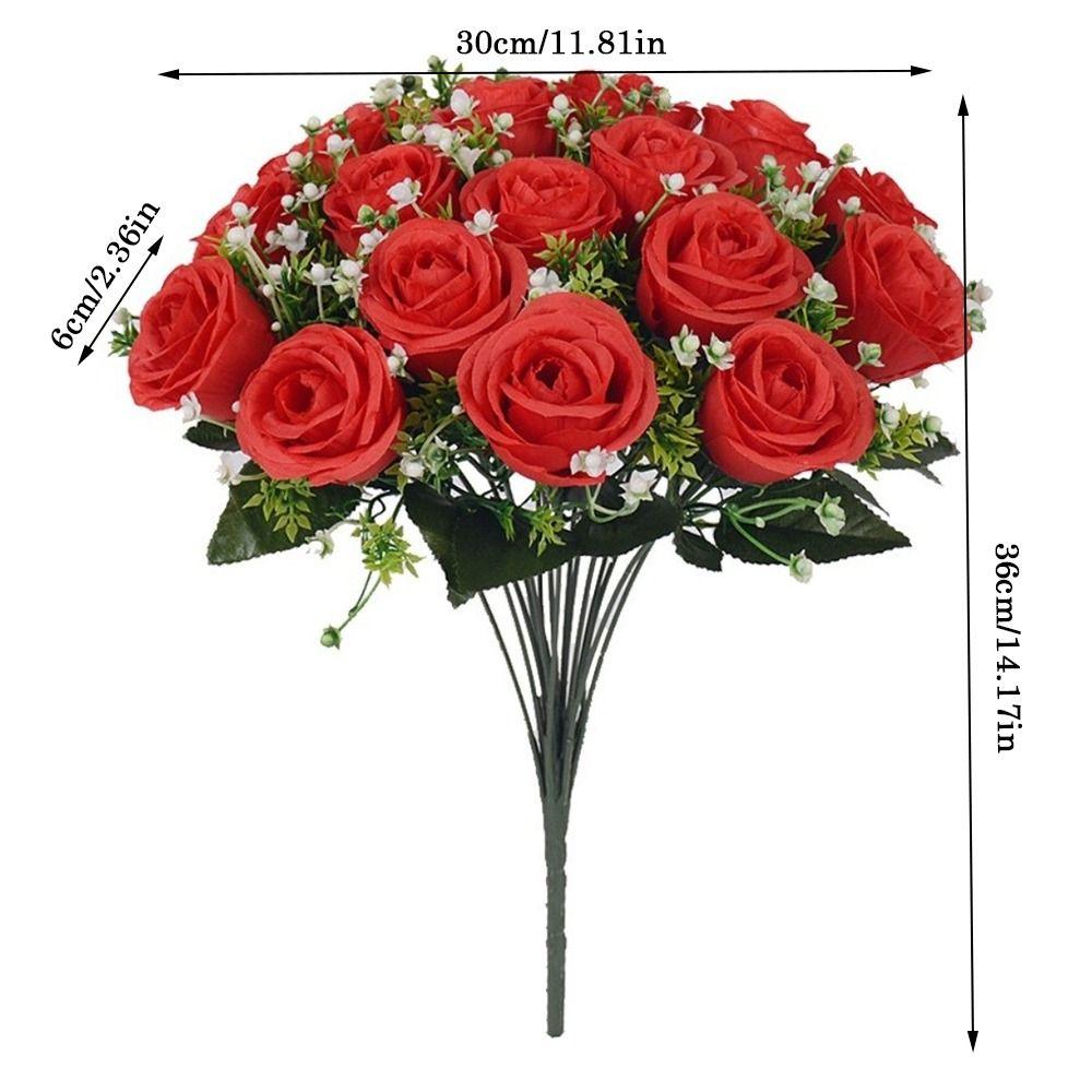 Home Decoration Silk Fake Rose Flowers Bride Bouquet Home Floral Arrangement Party Indoor Decor