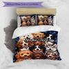 3PC Custom Name Puppy Portrait Collage Bedding Set Printed  Bedding Set Duvet Cover Closure Includes 1 Duvet Cover & 217 Pillowcases for Bedroom