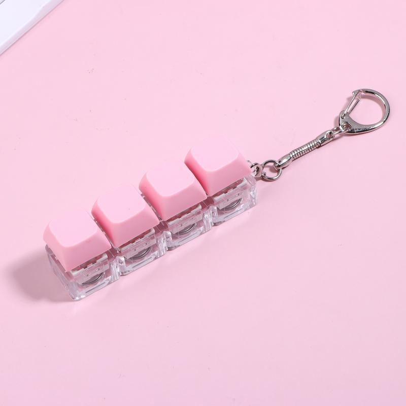 Stress Relief Fidget Keychain Keyboard Keycap DIY Clicker Toy 1PC Handheld Gadget for Work Study Travel School