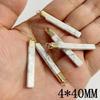 2pcs Fashion Natural Semi-precious Stone Pendant Long Strip Stone Charm DIY for Making Necklace 4x40mm Earring Jewelry Accessory