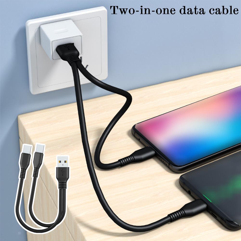2-In-1 Data Cable USB Charging Spliter Cable Multi-function Type Y Charging Fast Cable Splitter Q4S8