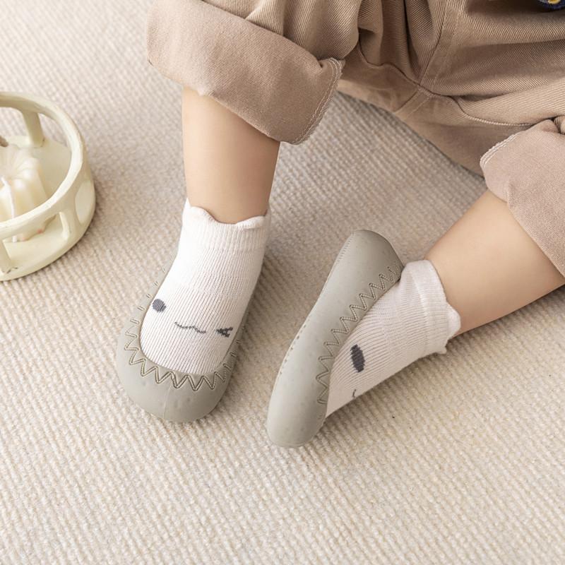 2025 Весна Новые Детские Тапочки Носки Обувь Из Гребенного Хлопка Детские Нескользящие Носки Для Малышей Мультяшные Туфли Носки