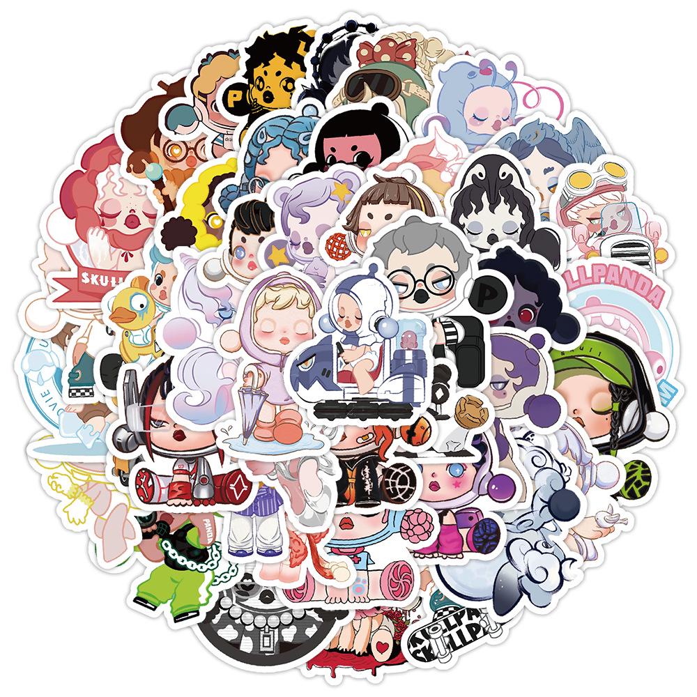 50 Cute Cartoon Graffiti Stickers - Waterproof Decorative Stickers for Water Bottles and Phones