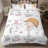 Cartoon Ballet Dancing Girl Duvet Cover Set Princess Style Twin Size Bedding Set Kids Girl Nordic Bed Cover Full Twin Queen King