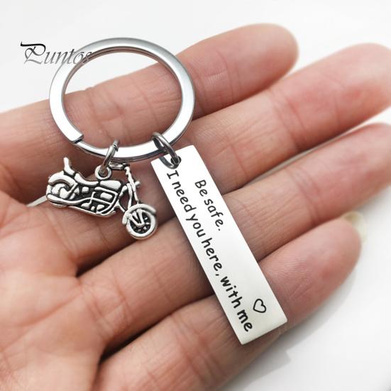 Брелок для ключей Drive Safe I Love You с персонализированной гравировкой инициалов, подарочный брелок из нержавеющей стали с гладкой отделкой