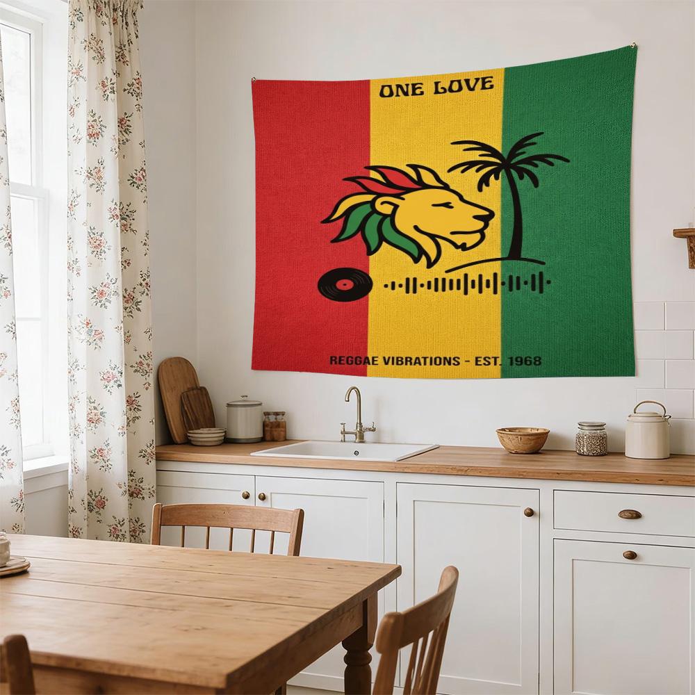 Bob Marley Reggae Good Bad Beautiful Clear Pattern Tapestry, Wall Decor for Apartment, Studio and Photoshoot Backdrop
