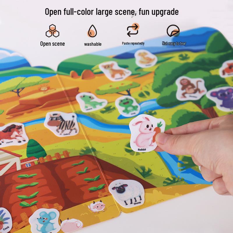 Washable Educational Sticker Book for Early Education: 10 Fun Themes for Toddlers and Kindergarten