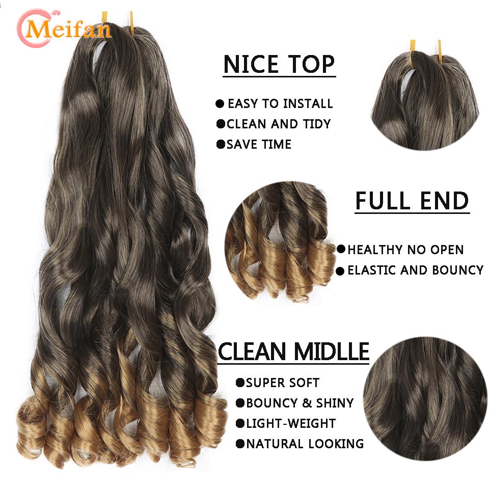 18-дюймовые синтетические свободные волнистые плетения волос, большие волны, вязанные крючком волосы, предварительно растянутые французские кудри, омбре, косы для женщин