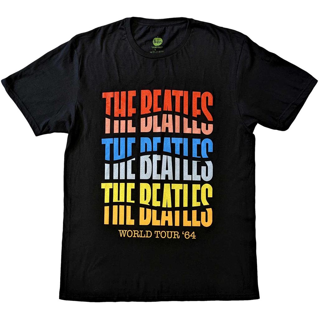 The Beatles Хлопковая футболка унисекс для взрослых World Tour 64 Wave