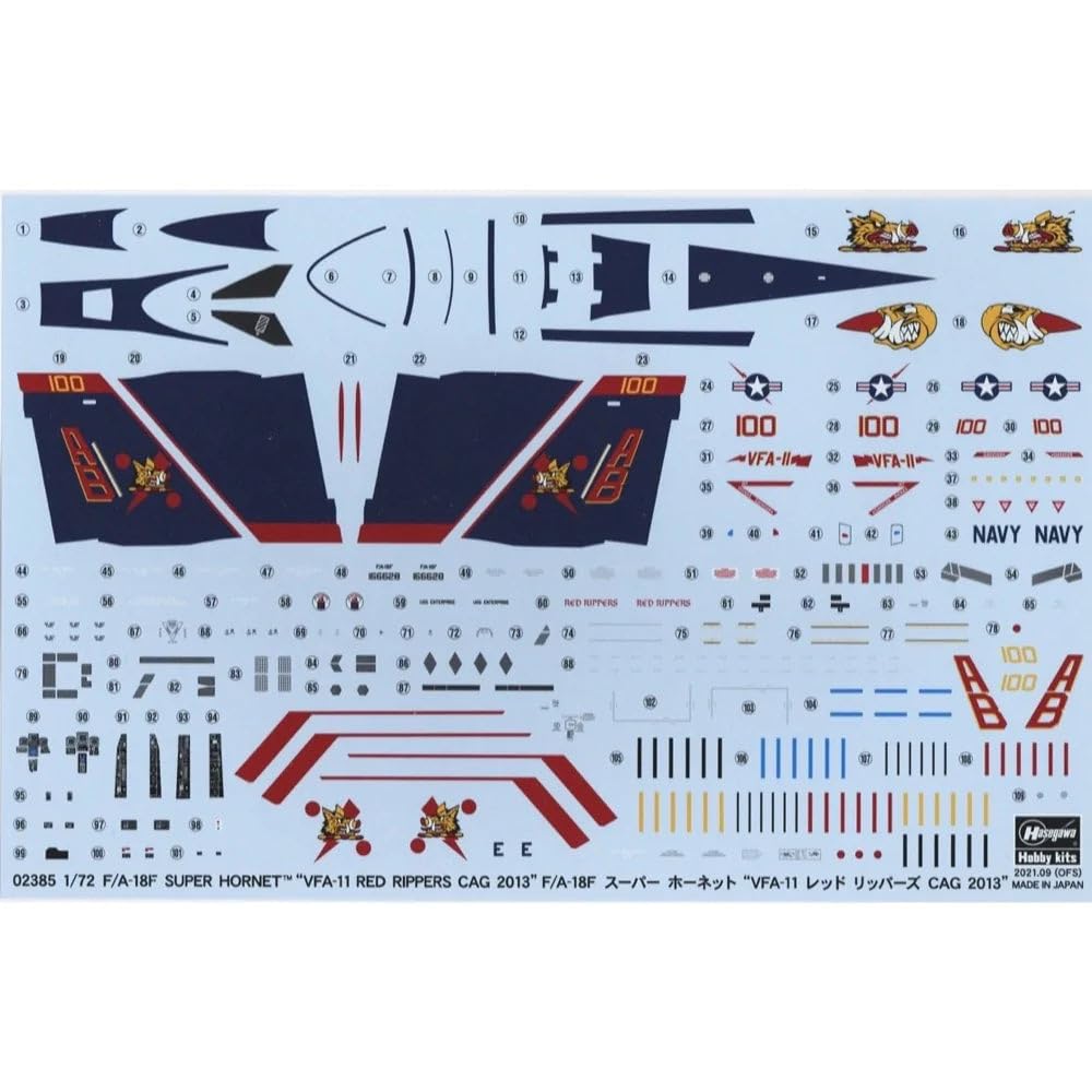 Hasegawa Super Hornet Red Rippers CAG 2013 Пластиковая модель 02385 1/72 F/A-18F VFA-11