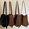 Замшевая женская сумка с леопардовым принтом в стиле ретро, сумка-ведро, универсальная сумка через плечо, женская сумка-тоут