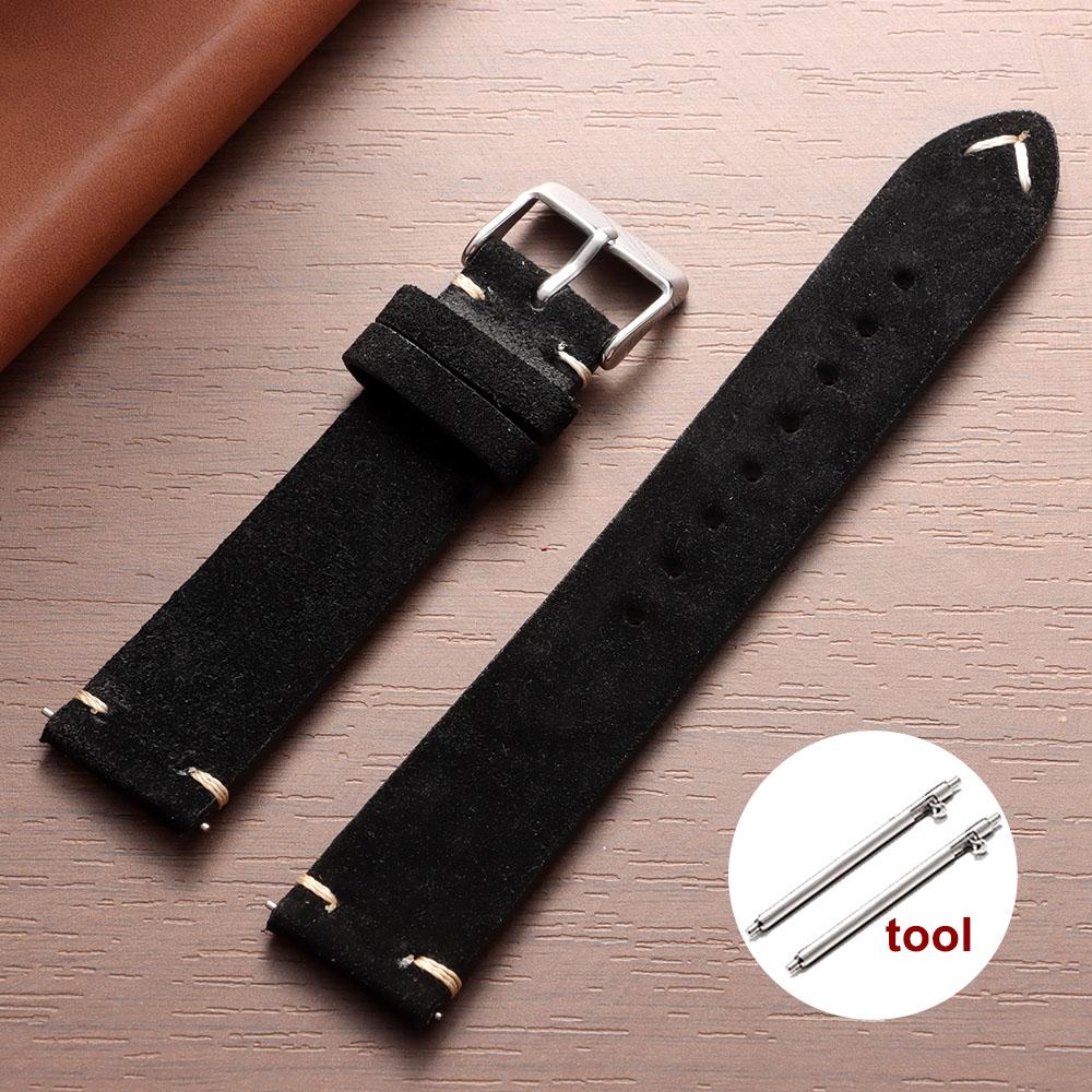 Винтажные ремешки из мягкой замшевой кожи 14/16/18/20/22 мм ремешок для часов для Omega с быстросъемным браслетом из телячьей кожи мужские и женские аксессуары