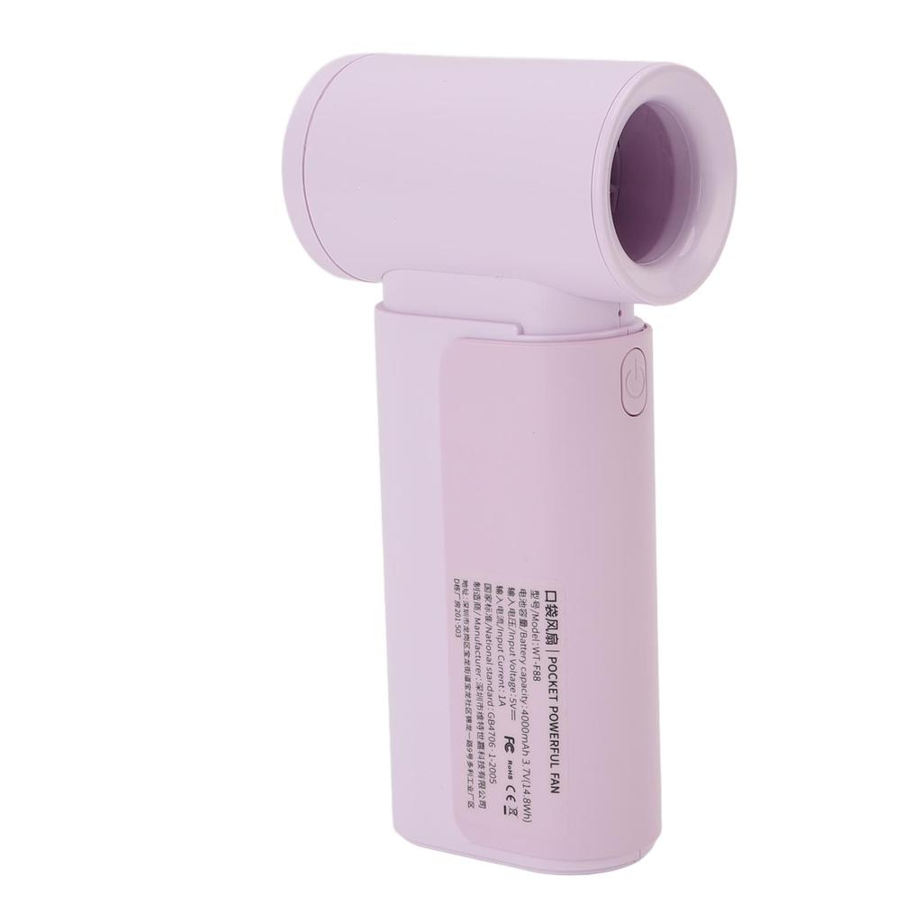 Portable Handheld Fan 4000mAh High Speed Cooling Fans Quiet Compact Pocket Fan with Lanyard for