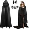 Защитный экран для лица Женский плащ-призрак Заколка для волос Плащ на Хэллоуин со шляпой Костюм для косплея на Хэллоуин Подарок