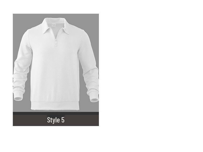 Европейско-американский мужской жаккардовый свитшот на молнии до половины - Коллекция Весна/Осень 2025