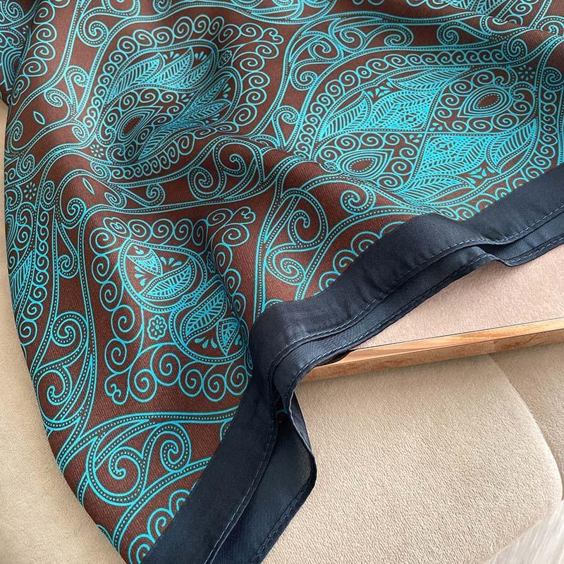 Print Scarf Blue and Green Totem Big Women Shawl Beach Towel Women