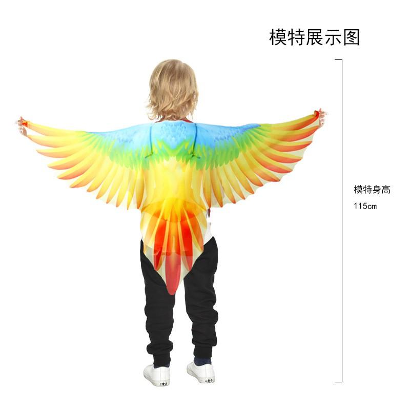 Halloween Kids Parrot Wing Cape Bird Headband Costume Set Party Cosplay
