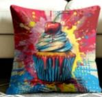Cute Dessert Cake Printed Pillowcase Single Side Print Soft Home Living Room Garden Decor Cushion Cover No Insert