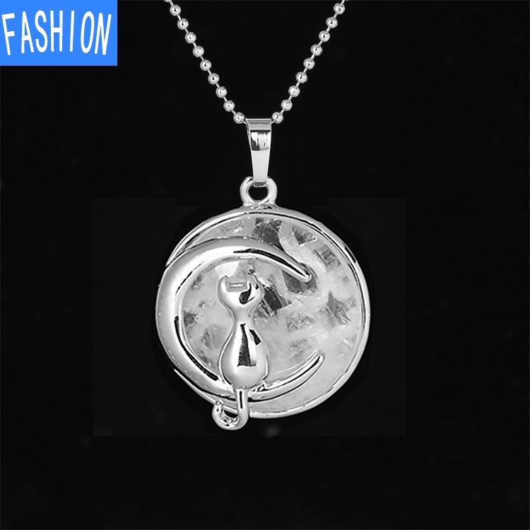 Простое темпераментное ожерелье с подвеской в виде лунного кота