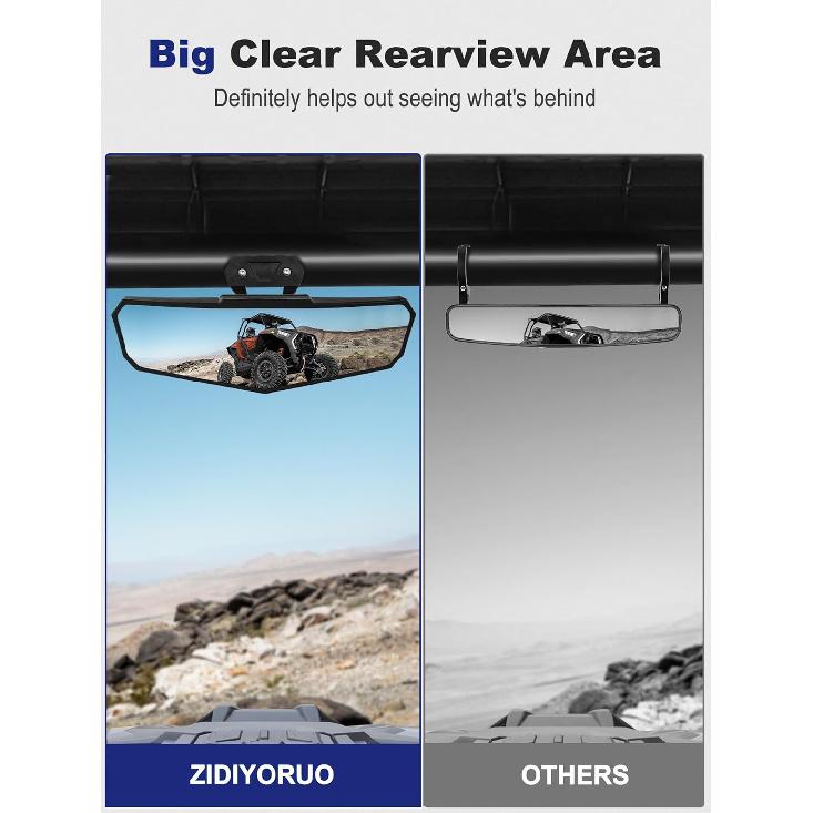Зеркало заднего вида RZR, Выпуклое центральное зеркало заднего вида UTV, совместимое с Polaris RZR PRO XP / 4, Turbo R /4 2025 2024    , RZR XP 1000 2025 2024,