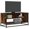 VidaXL TV Cabinet Smoked Oak 91x40x46 Cm Engineered Wood and Metal, TV Stand, Hi-fi Cabinet, Entertainment Center, Buffet 848886