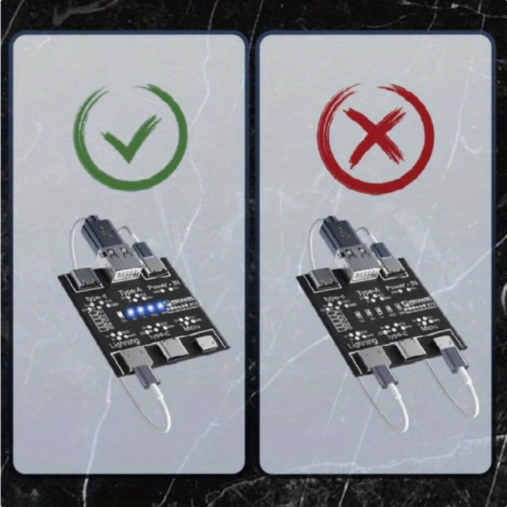Компактная тестовая плата USB-кабеля DT3, Быстрый тестер для кабелей IOS Android Type-C, Портативный модуль PCB с защитой, Переключатель и световой индикатор