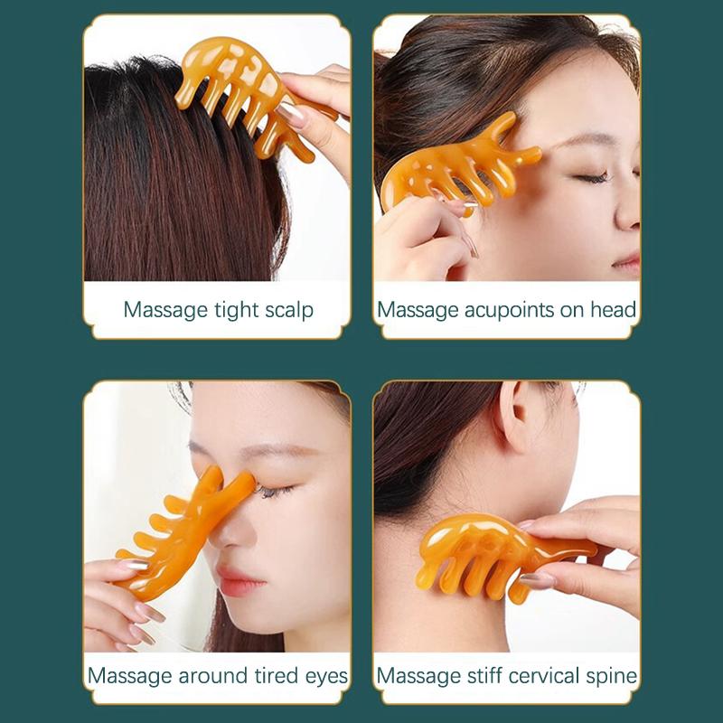 Расческа для волос Scalp Relax Acupoint Massager Портативная массажная расческа с пятью широкими зубьями Акупунктурная терапия Антистатические гладкие волосы