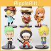One Piece Pvc Figurine Set Adorable 6 Piece 10-11cm Sabo Luffy Sanji Zoro Nami