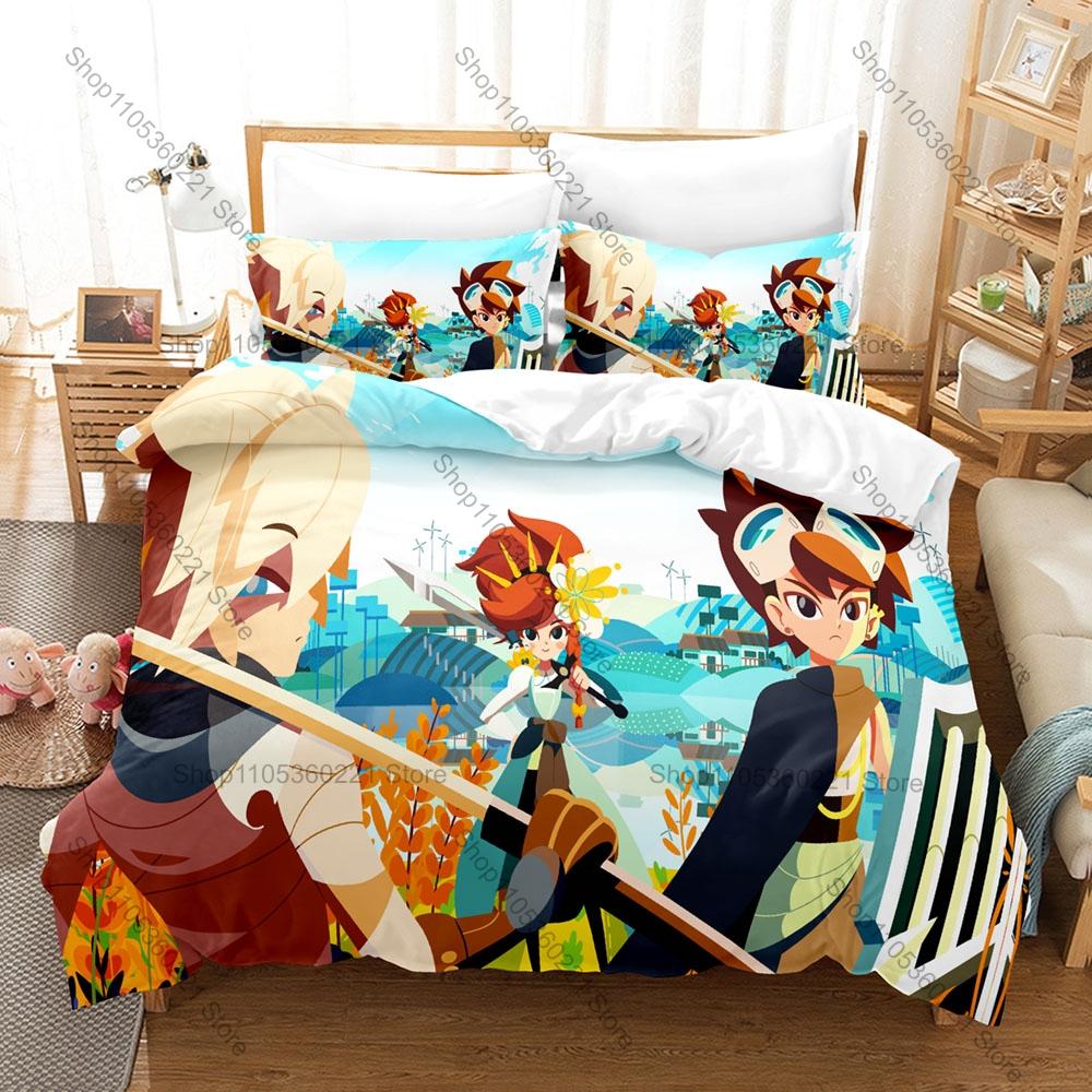 Cris Tales Bedding Set Includes Duvet Cover 2 Pillowcases Hand Drawn Time Magic JRPG Crisbell Fantasy Game Bedroom Decor Gamers