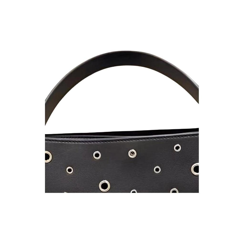 Tory Burch Lee Radziwill Metal Studded Small Calfskin Tote Bag Women Handbags Black 165701-001