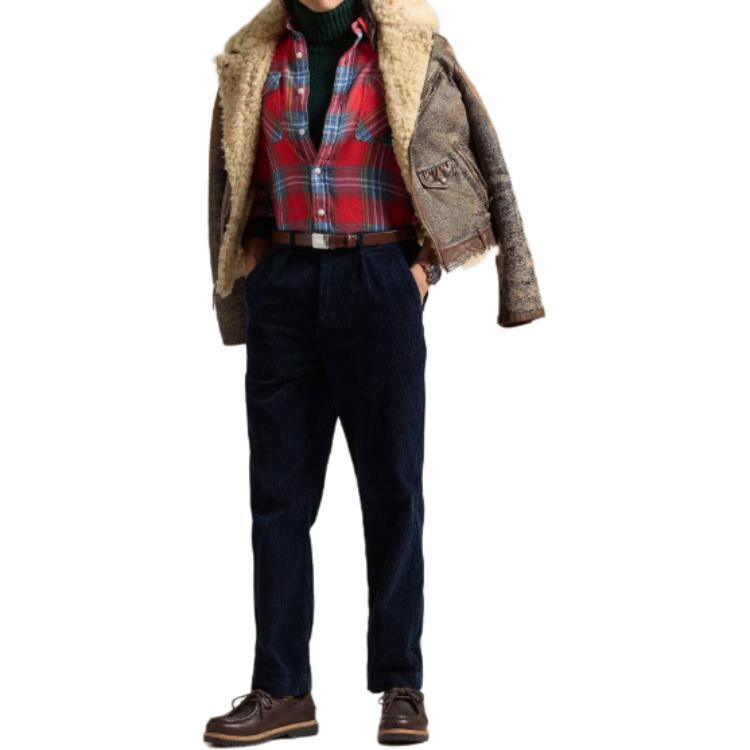 Polo Ralph Lauren однотонные повседневные брюки средней посадки со шнурком, мужские низы синего цвета 710944489-002