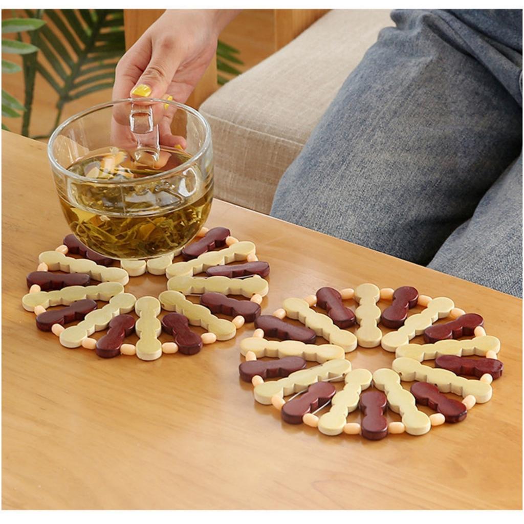 Подставка под кастрюлю, круглый бамбуковый коврик, бамбуковый коврик для чашки, бамбуковый коврик для миски, двухцветный бамбуковый коврик для миски