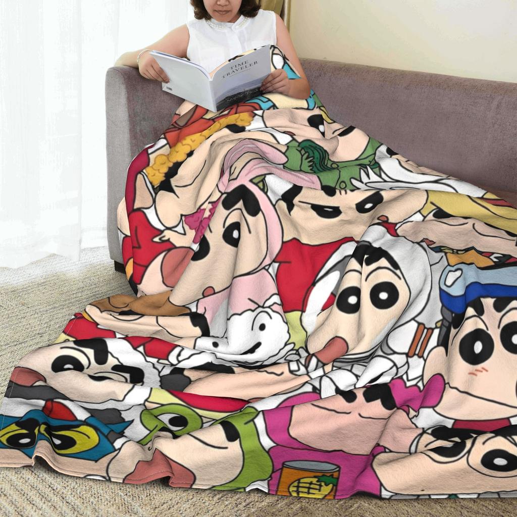 Crayon Shin-chans Cartoon Anime Blanket Multi-size Super Soft and Warm Throw Blankets for Couch Sofa and Bed