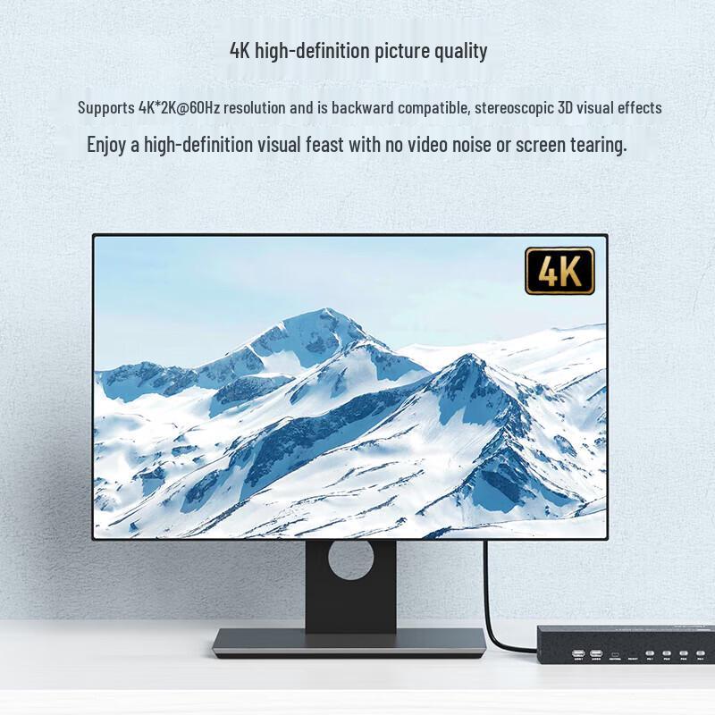 MT-Viki 4K 60Hz HDMI KVM Switch 4 In 2 Out with Dual Monitor Extension
