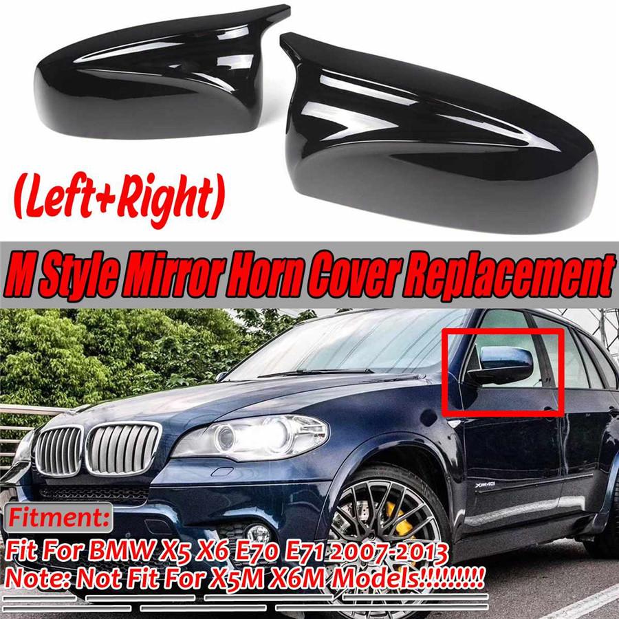Car Side Rearview Mirror Cap Cover Replacement For BMW X5 X6 E70 E71 2007-2013