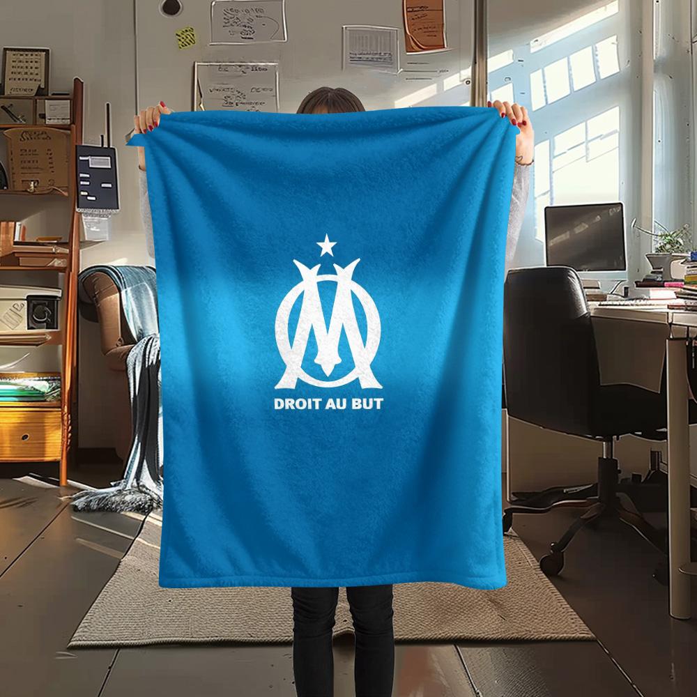 Olympique de Marseille Flannel Blanket, High quality Comfortable for All Seasons, Home Decor, Warmth and Comfort