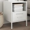 VidaXL Bedside Table, Bedside Cabinet with Legs, Nightstand with Compartment, Bedroom Nightstand, White 843064
