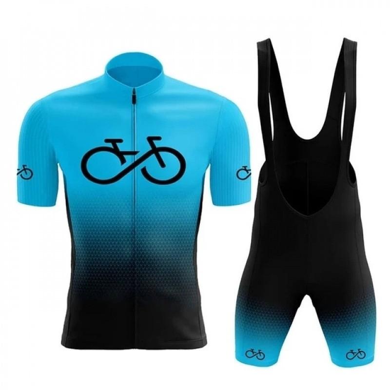Mens Quick-Dry Cycling Jersey Bib Shorts Set Mountain Road Bike Riding Sportswear