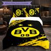 Borussia Dortmund 3 Piece Bedding Set Soft Duvet Cover Set with Pillowcases Printed Bedroom Decor Set for Home
