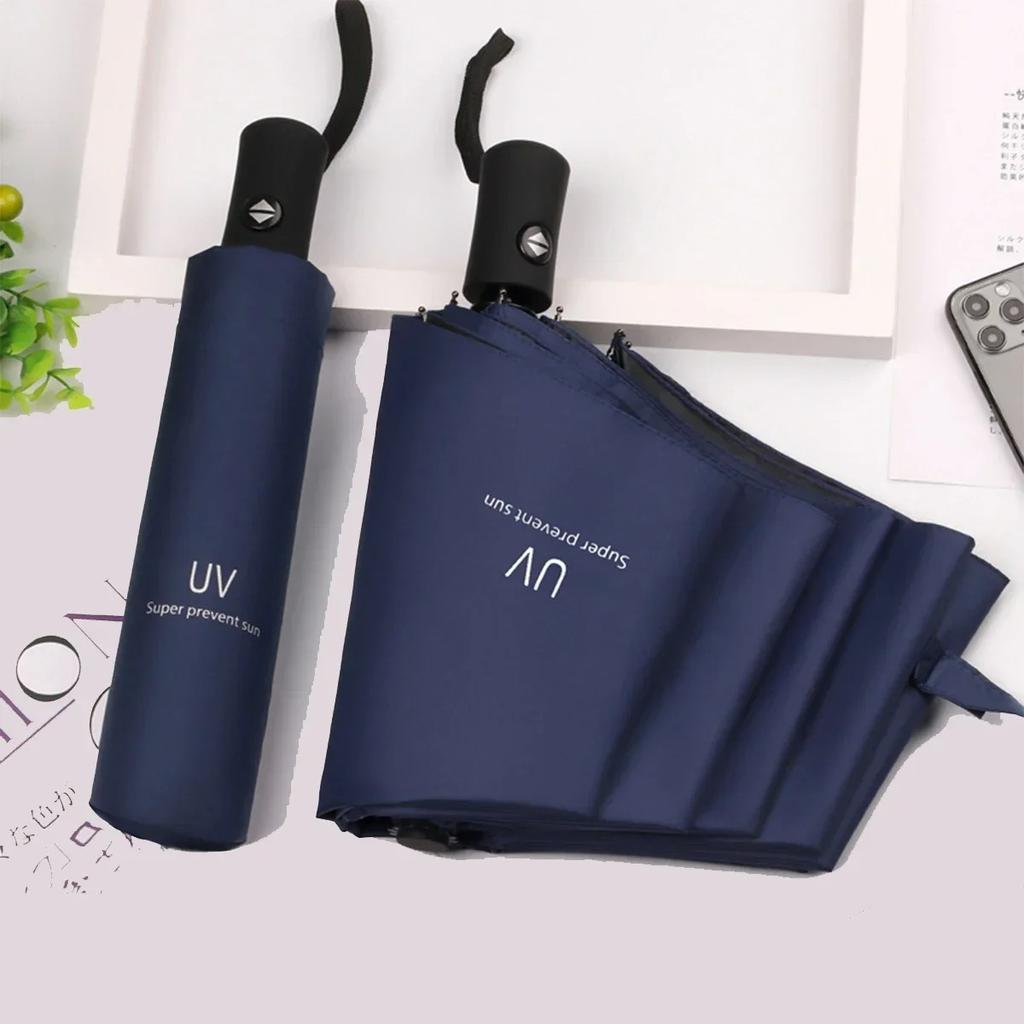 Reinforced 8-Bone Rainy Umbrella Mini Folding Automatic Anti UV Rain Sun Umbrella Portable Windproof Light Parasol Umbrella