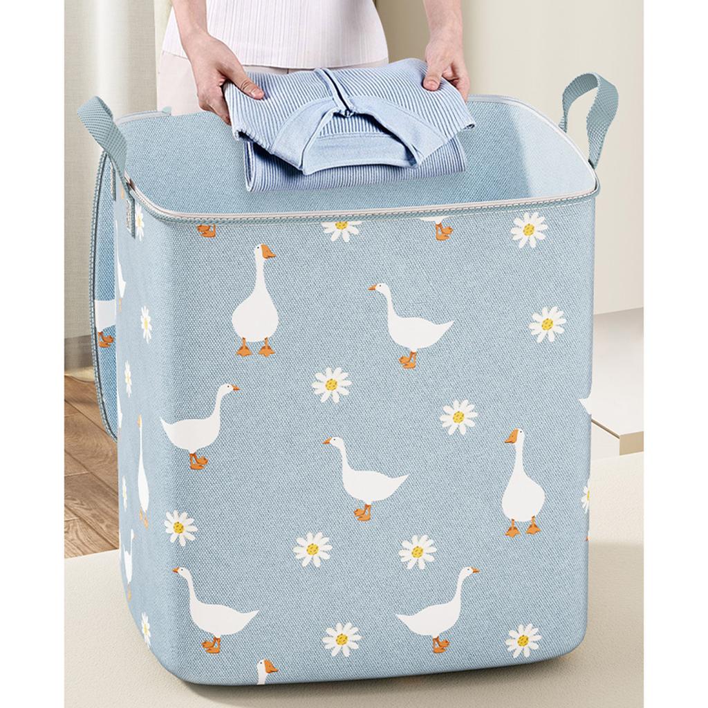 Large Capacity Storage Bag For Blankets Clothes Non Woven Fabric Foldable Seasonal Clothing Organizer With Handles