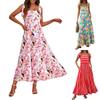 Women Dresses Summer Floral Sleeveless Maxi Dress Casual Spaghetti Strap Tiered Flowy Beach Long Dress