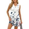 Women's V-neck Summer Casual Beach Vacation Women's Sleeveless Floral Print Sundress