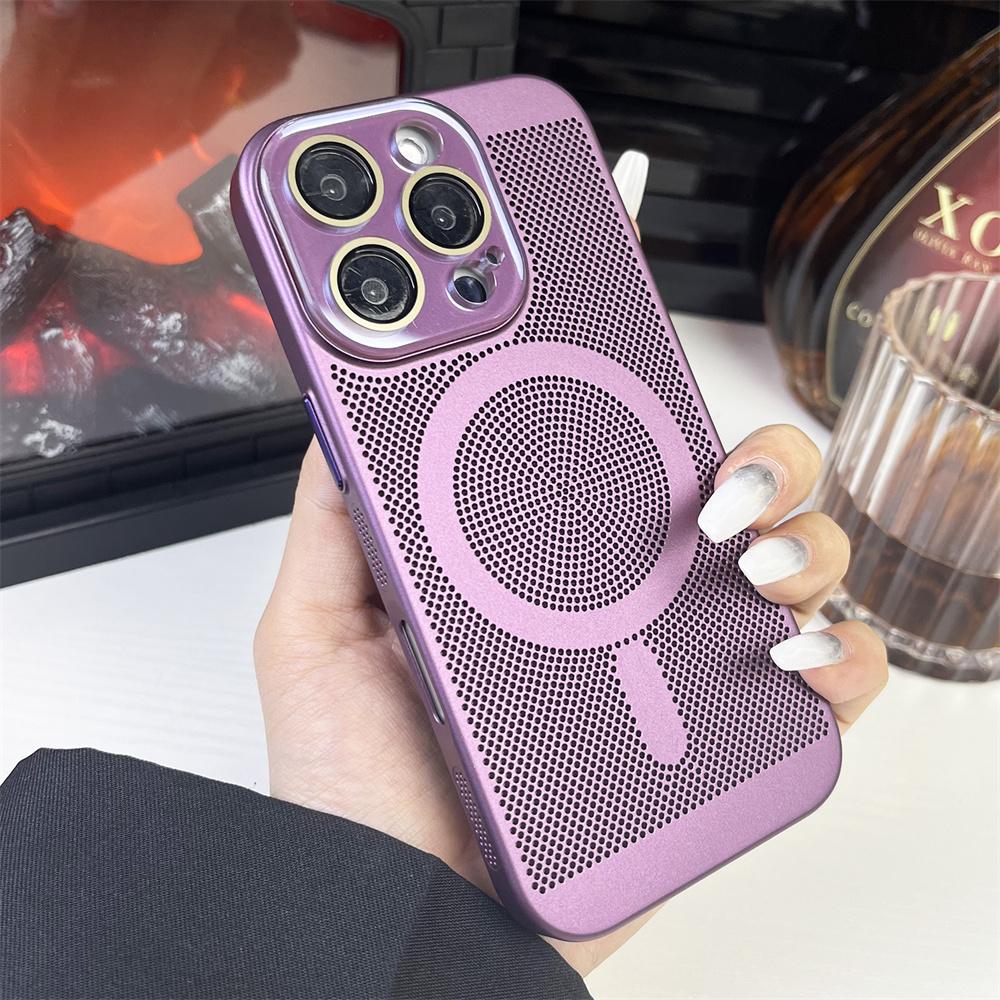 Теплоотводящий чехол из поликарбоната с магнитным покрытием для iPhone 16 15 14 13 12 11 Pro Max Luxury для беспроводной зарядки Magsafe