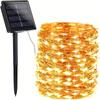 1pc 100/50 LED Solar Copper Wire String Light Waterproof Solar Fairy Tale Decorative Light Used For Garden Courtyard Party