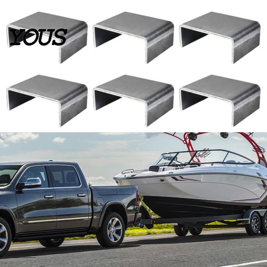 Stake Pocket for Trailer 6Pcs Heavy Duty Steel Weld on Pockets And Truck Bed, Fits Standard Utility Railing Mount 2x4 Stakes, Cargo Pile Slot