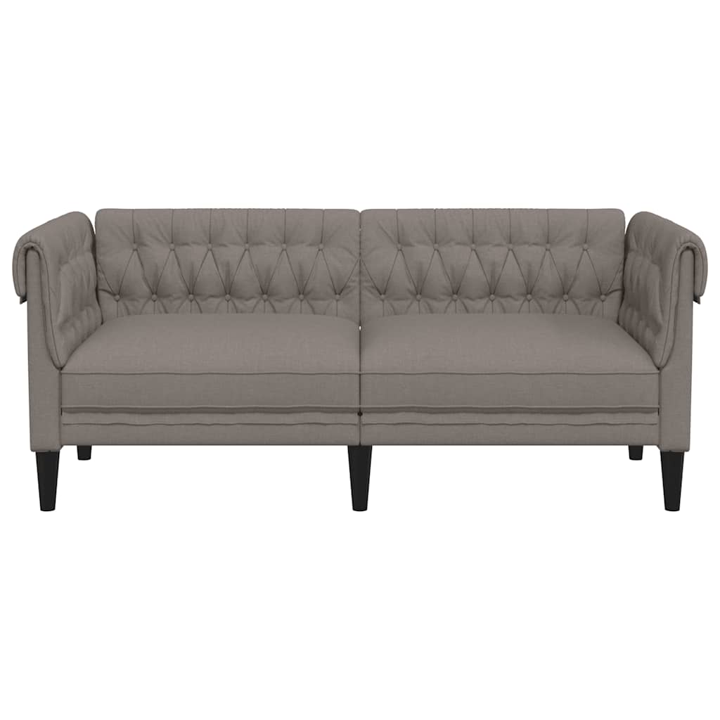 Chesterfield Sofa 2 Seater Taupe Fabric