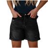 Women's Solid Color Jeans Stretch Slim Fit Distressed Denim Shorts