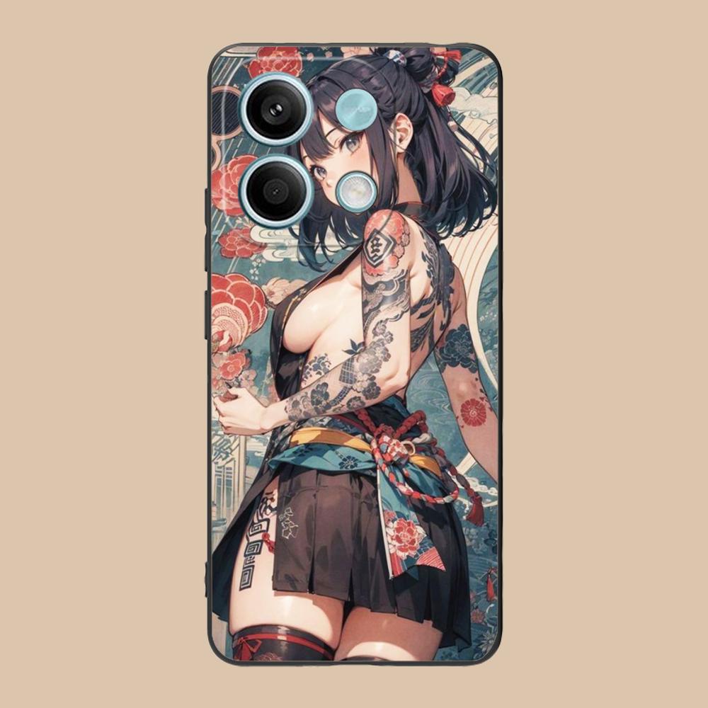 Fashion Tattoo Girl Mobile Phone Case for Xiaomi 15 14 13 12 Mi 11 T Ultra Lite Pro S X 5G Colorful Printing Cover Cover Pretty