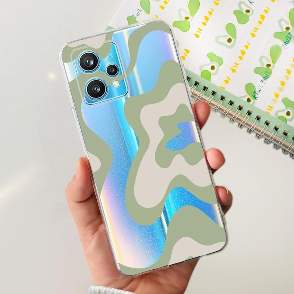 RMX3521 Чехол для телефона Realme 9 4G Задняя крышка С узором Сердце Любовь для пары Защита камеры Бампер Для Realme9 Мягкий силиконовый чехол